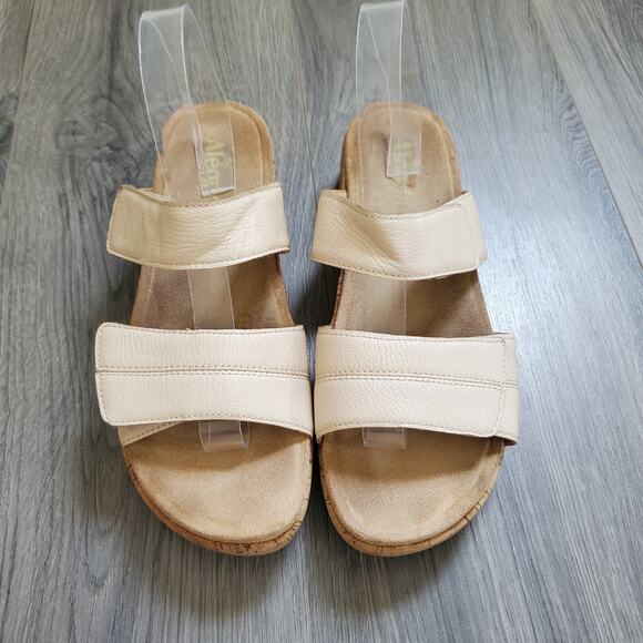 Alegria Sandals Wedge 41 Adjustable Slide Leather Summer Comfort Casual - Picture 2 of 8